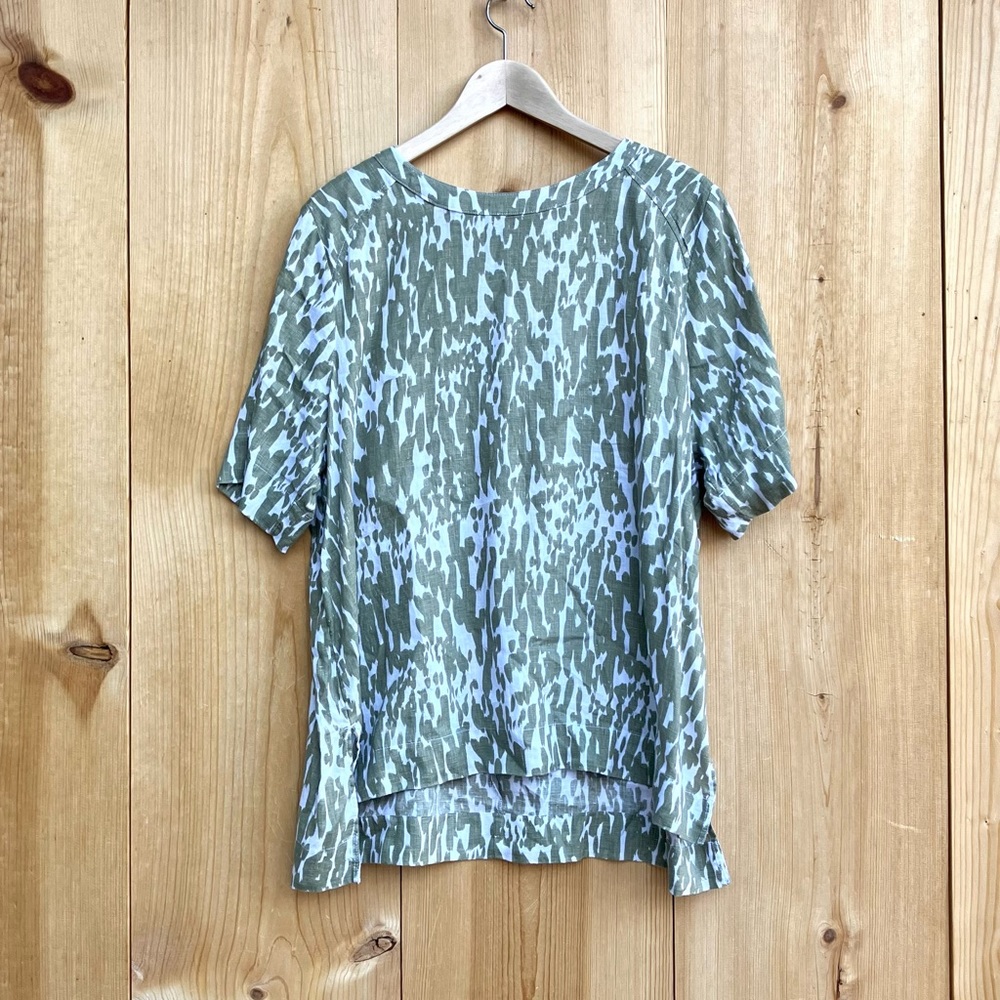 M&S Pure Linen Short Sleeve Top Sz 16